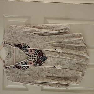 Vintage America Cream Floral Top